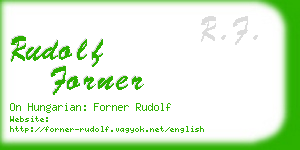 rudolf forner business card